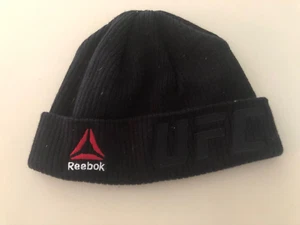 UFC Reebok Beanie Hat Adult One Size Fits Most Black Acrylic Winter Cap - Picture 1 of 9
