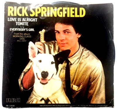 RICK SPRINGFEILD - Love Is Alright Tonite / Everybody's Girl - Vinyl 45 PB-13008 - Image 1 of 4