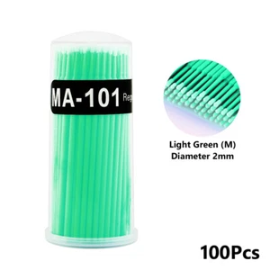 100Pcs Micro Eyelash Swab Cotton Colorful Stick Applicator Tools One-off - Picture 1 of 16
