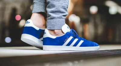 Adidas Gazelle Originals Shoes Sneakers Royal Blue/White/Gold S76227 Men's 9 - Image 1 of 4