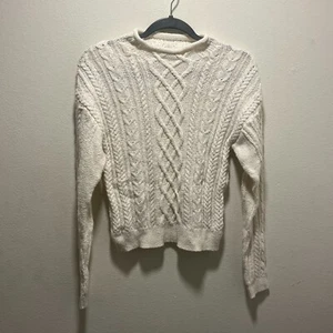 J.Crew Cotton Fisherman Crew Neck Sweater, Natural Color, Size XS - Picture 1 of 4