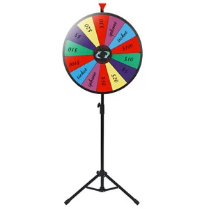 14 Slots Wheel Color Prize Spinner with Adjustable Stand 24" Spinning Game - Picture 1 of 10