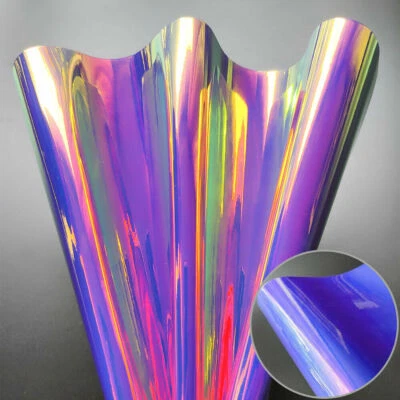 Holographic Rainbow PU Leather Fabric Laser Fabric Bag Shoes DIY Thickness 0.9mm - Image 1 of 4