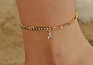 .50Ct Round Moissanite Diamond Women's 9.5in Anklet 14K Yellow Gold Plated - Picture 1 of 8