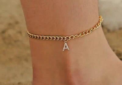 .50Ct Round Moissanite Diamond Women's 9.5in Anklet 14K Yellow Gold Plated - Image 1 of 4