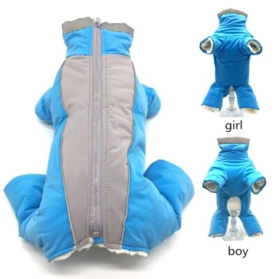 Hot! Pet Dog Hoodie Winter Windproof Warm Thick Jacket Clothes Jumpsuit Snowsuit - Image 1 of 4