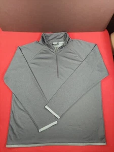 Stanley 1/4 Zip Pullover Polyester Shirt Men's Large Gray W Green Trim - Picture 1 of 10