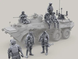 Kit de resina de vehículo militar moderno y soldados 1/35 9 figuras SIN APC sin montar - Imagen 1 de 1