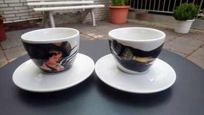 illy Art Collection1994, 2 Cappuccino Tassen, Andrea Manetti, Amici - Bild 1 von 4