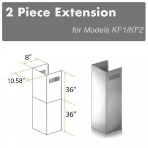 ZLINE CHIMNEY EXTENSION FOR WALL RANGE HOOD up TO 12 FT ceiling for KF1, KF2 - Picture 1 of 2