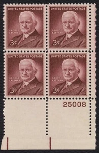 #1062 3c George Eastman, Plate Block [25008 LR] Mint **ANY 5=FREE SHIPPING** - Picture 1 of 1