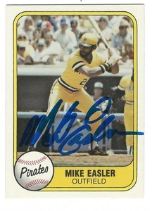 Autographed 1981 Fleer MIKE EASLER  Pittsburgh Pirates Card #372 w/ Show Ticket - Picture 1 of 1