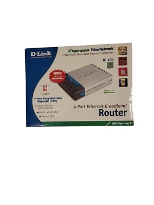 D-Link DI-604 Cable/DSL Router 4-Port Ethernet Broadband XBox Compatible A68 - Image 1 of 4