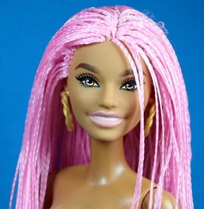 Barbie Extra 10 Articulated Doll Long Pink Micro Braided Hair Nude Original - Picture 1 of 6