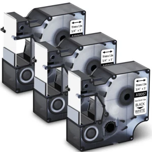 Paquete de 3 etiquetas industriales de tubo termorretráctil de 3/4" 18057 para DYMO Rhino 5200 4200 6000 - Imagen 1 de 12