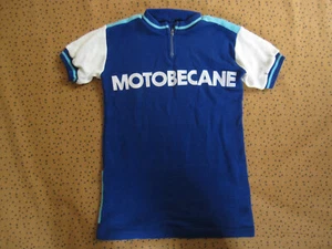 Maillot Cycliste Motobecane vintage Cycles Acrylique 70'S jersey enfant - XS - Picture 1 of 5