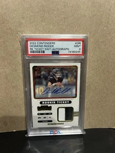 2022 Contenders Desmond Ridder Rookie Toppa Biglietto Autografo PSA 9 2 Colori - Foto 1 di 2