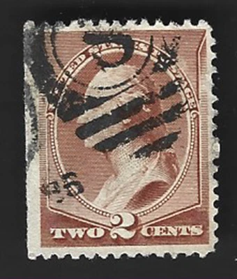 Scott# 210 2c George Washington Bank Note - Fancy Numeral Cancel ~ (B-3) - Image 1 of 2