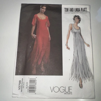c. 2003 VOGUE 2798 TOM & LINDA PLATT sz 18-20 EVENING DRESS, UNUSED - Image 1 of 3