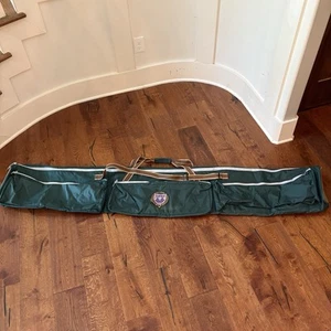 VTG Long Duffle Bag Travel Case Green Outdoor Rugged Pockets Camp Ski Fly Fish - Picture 1 of 21