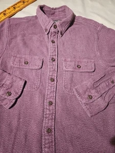 Abercrombie Fitch Shirt Mens M Purple Button Flannel Brushed Cotton Flap Pocket - Picture 1 of 12