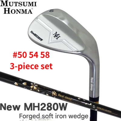 MUTSUMI HONMA MH280W Iron Wedge 3p Set 50 54 58° RH Stiff Regular Flex NEW - Image 1 of 4