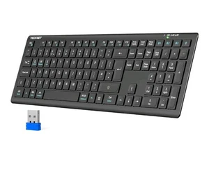 TECKNET Wireless Keyboard, 2.4G Cordless Keyboard, Silent Keyboard  USB Receiver - Picture 1 of 4