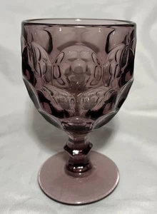 Calice acqua vetro imperiale viola ametista provinciale impronta pollice nido d'ape - Foto 1 di 8
