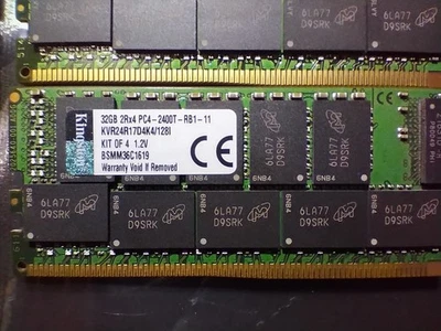 KINGSTON 512GB DDR4-2400 PC4-19200 ECC RDIMM Servidor Memoria RAM KVR24R17D4/32 Foto 1 de 3