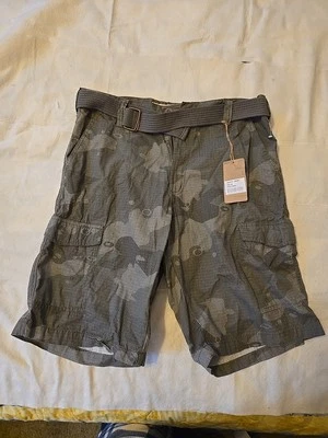NWT PD&C Men's Camo Cargo Military Army Shorts With Belt Size 36 - Image 1 of 4