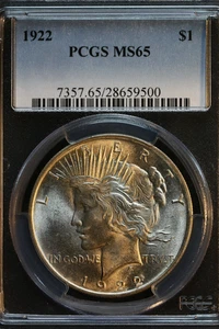 1922 Silver Peace Dollar $1 PCGS MS 65, VAM 2BE2 (Rusted obv)(I4,R6) (Lot#20-21) - Picture 1 of 3
