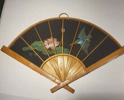 Vintage Hummingbird Handpainted Wall Hanging Fan • 20$