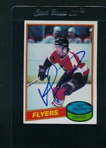 1980/81 Topps #24 Ken Linseman Flyers Signed Auto *C8583 - Image 1 of 1