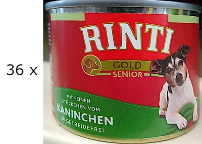 (€ 6,90/kg) Rinti Gold Senior mit feinen Stückchen vom Kaninchen: 36 x 185 g - Bild 1 von 4