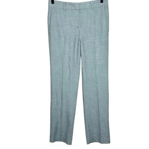 Ann Taylor Straight Leg Dress Pants Teal Womens 2 Mid Rise Career Work Office - Picture 1 of 8