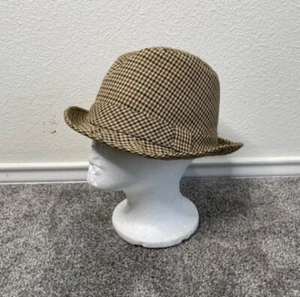Goorin Brothers Fedora Hat Mens Size S/M Small/ Medium Brown Houndstooth - Picture 1 of 8