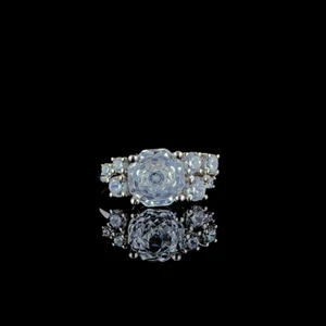 Vintage/Engagement & Wedding CZ ring, Hexagon center stone in 925 SS - Picture 1 of 4