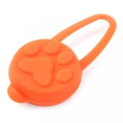 LED Dog Tag Lead Collar Orange Battery Power Light Up Walk Visability Night Aid - Image 1 of 2