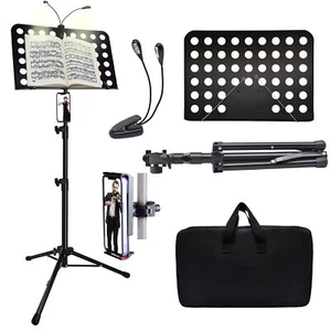 Sheet Music Stand with Light & Phone Holder 57 Music Stand for Sheet Music - Picture 1 of 9