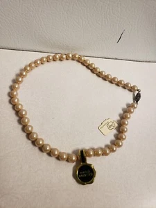 Nuevo con etiquetas Collar de Perlas Imitadas Anudadas a Mano Prestige Vintage 15" Cierre de Plata Esterlina - Imagen 1 de 12