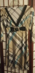 Body Central Juniors Plaid Deep V Neck Dress Size Medium - Picture 1 of 10