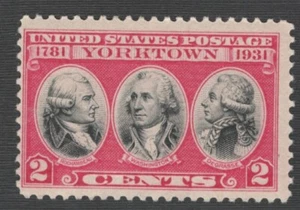 US. 703. Rochambeau, Washington, de Grasse, Yorktown Ausgabe. mh. 1931 - Bild 1 von 2
