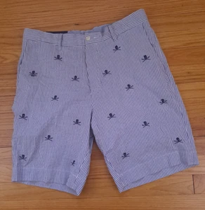 Polo Ralph Lauren Stretch Classic Fit 9" 32 Waist Skull Shorts NWT Seersucker - Picture 1 of 5