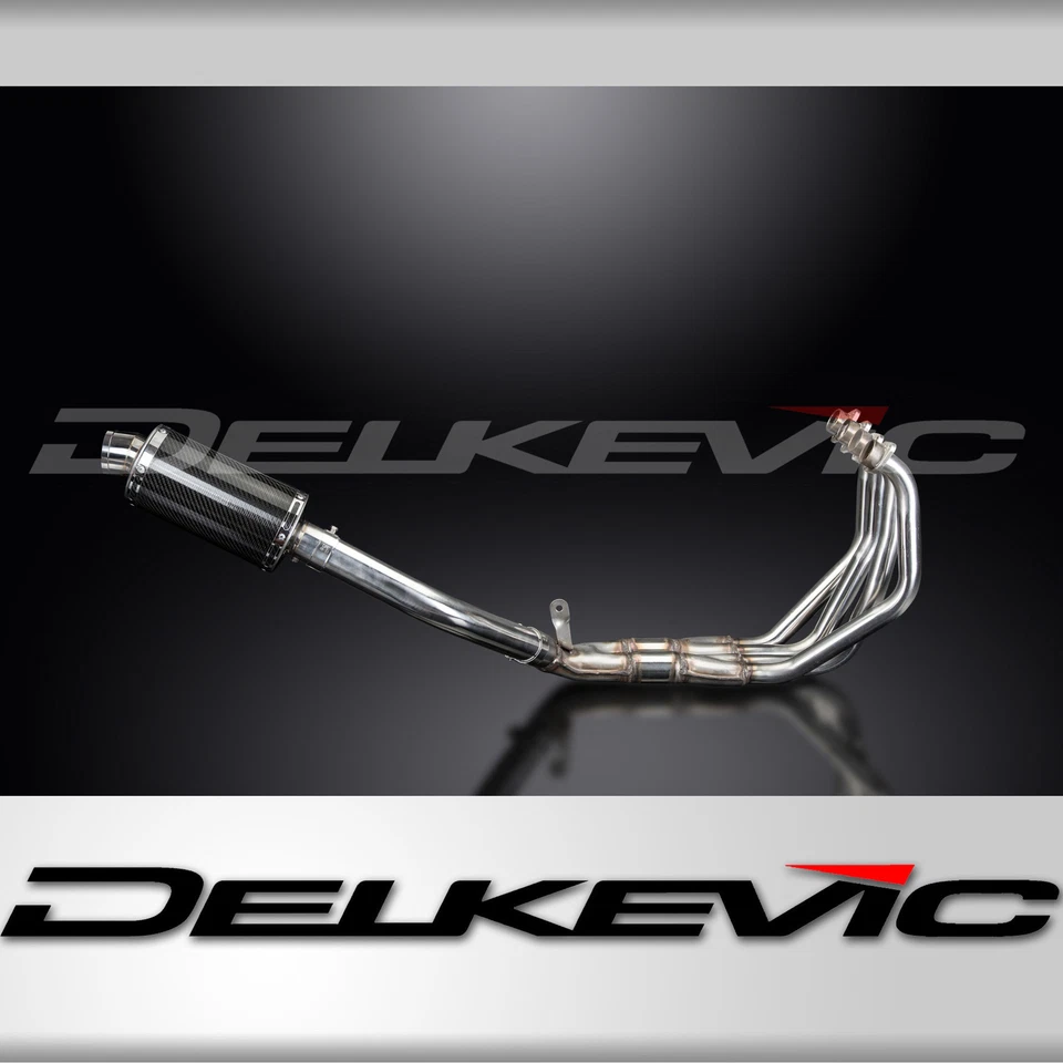 Honda CBR900RR CB900F 919 1992-2008 Complete Exhaust 4-1 9" Oval Carbon Muffler - Image 1 of 4