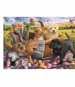  Büffel große Teile 300 entzückende Tiere Puzzle Picknick Freunde KOSTENLOSER & SCHNELLER VERSAND! - Bild 1 von 1