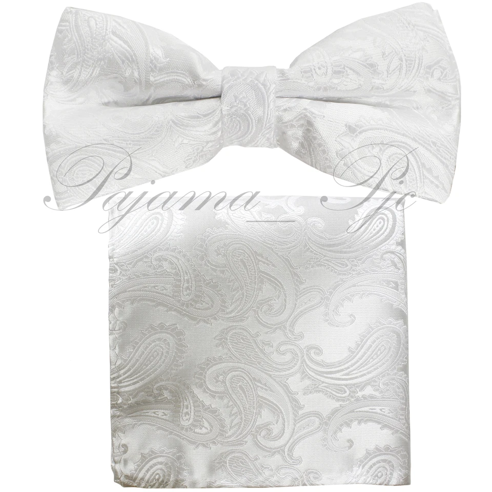 Nuevo Juego de Pañuelo Cuadrado Pajarita Paisley Preatada Colores Pajarita y Bolsillo Para Hombre Foto 1 de 1