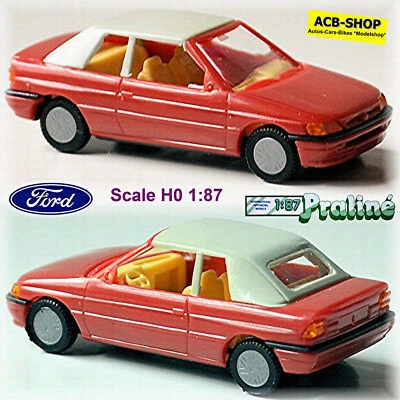 Ford Escort ’91 Ghia Cabrio 1990-92 Rojo 1:87 Praline 5706 - Imagen 1 de 4