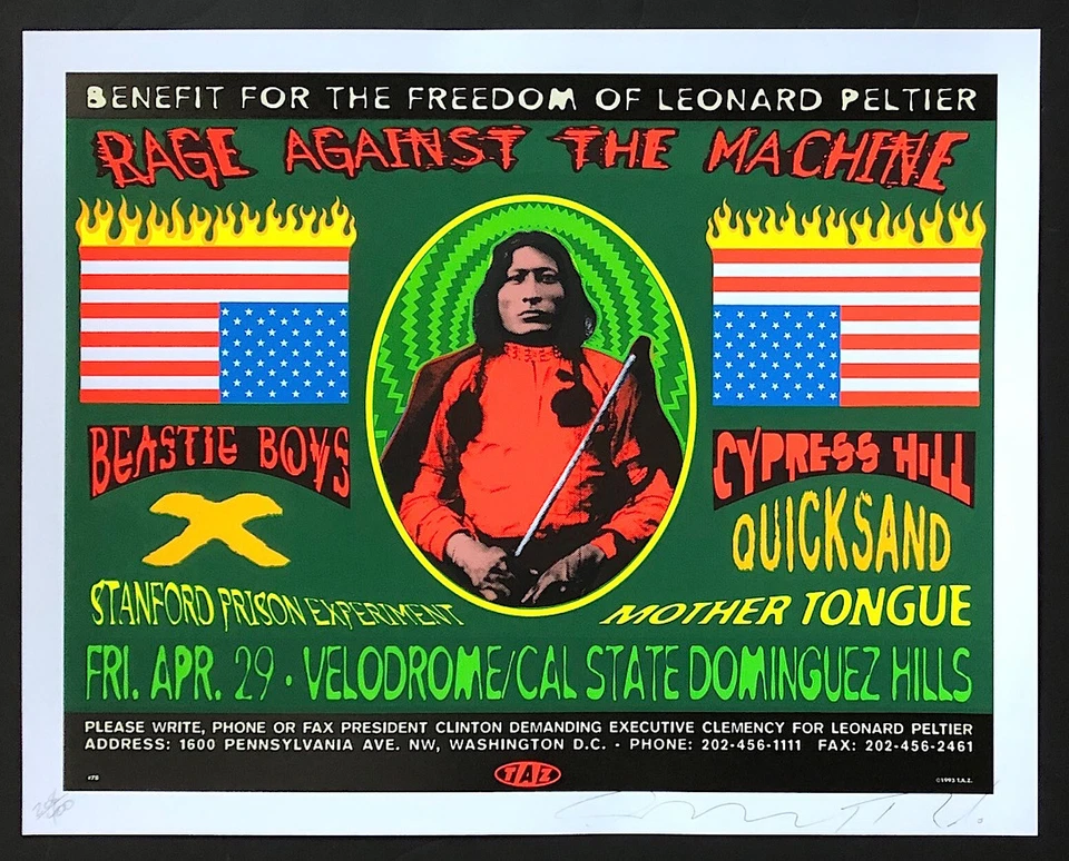 MINT & SIGNED Rage Against The Machine Beastie Boys 1993 TAZ Poster 140/400 - Image 1 of 1