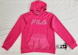 New FILA Hoodie Kids Size L 14 / 16 Hot Pink w/Glitters Pocket Fleece Lined NWT - Picture 1 of 13