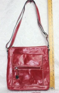 Giani Bernini  Red Leather Cross Body Bag - Picture 1 of 12